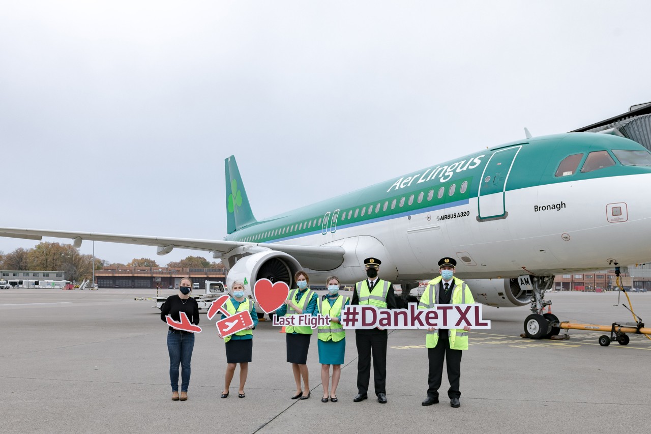AerLingus verabschiedete sich heute vom Flughafen Tegel. (Bildquelle: BER / Ekaterina Zershchikova)